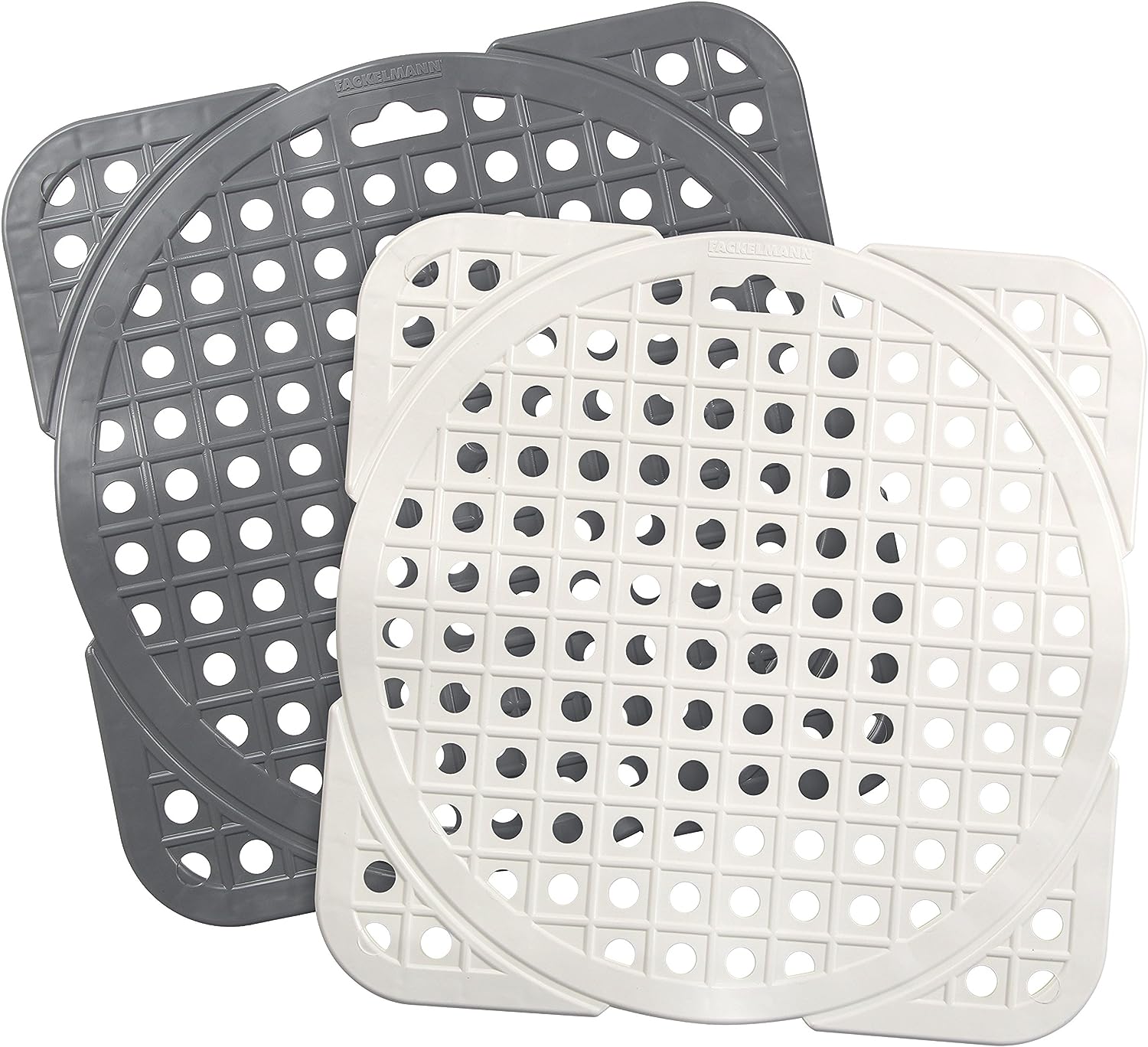 Fackelmann Sink Mat, Plastic, 30X30 cm, Grey/White