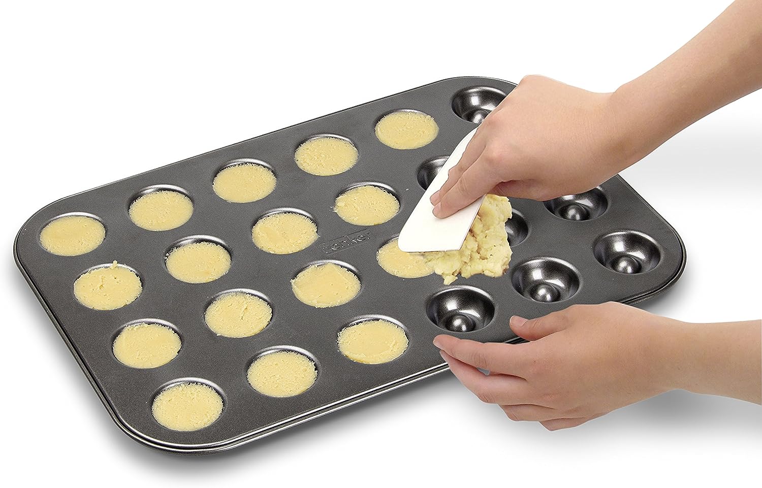 Zenker "Sparkling Christmas" Jam Doughnut Baking Tray, , For 24 Cookies, Black