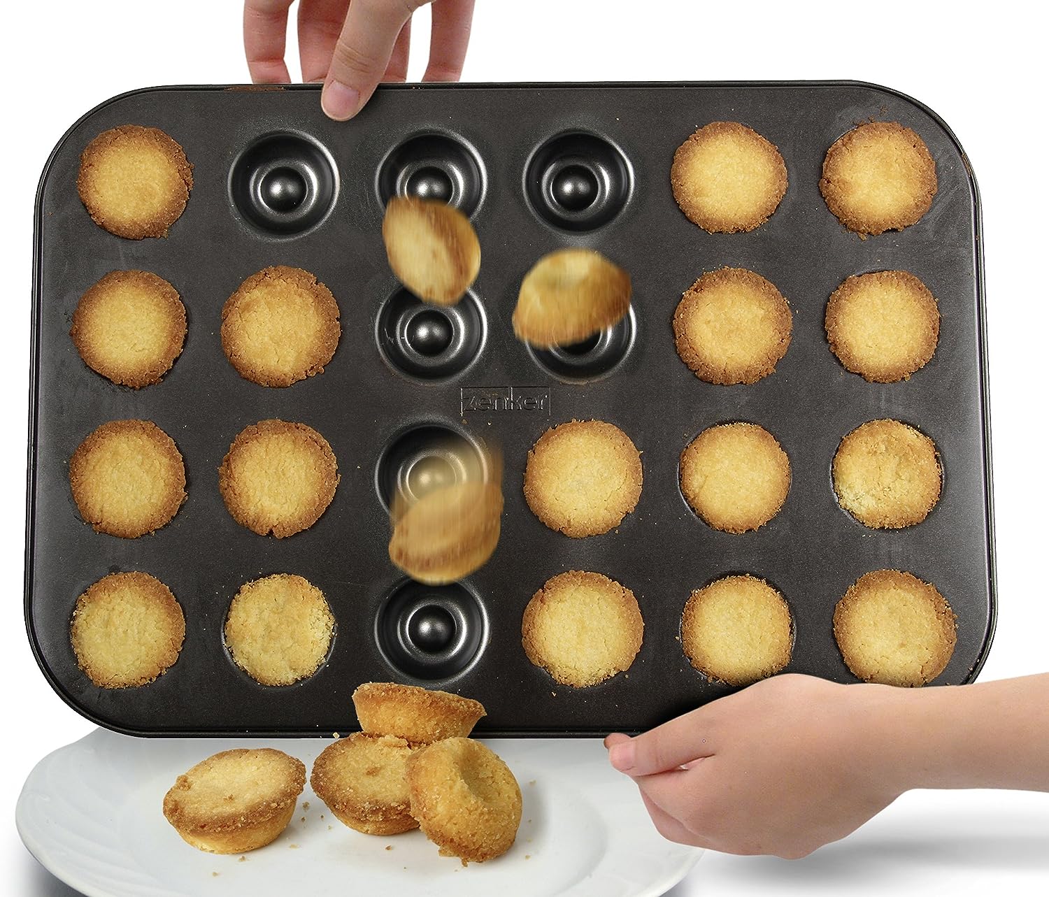 Zenker "Sparkling Christmas" Jam Doughnut Baking Tray, , For 24 Cookies, Black