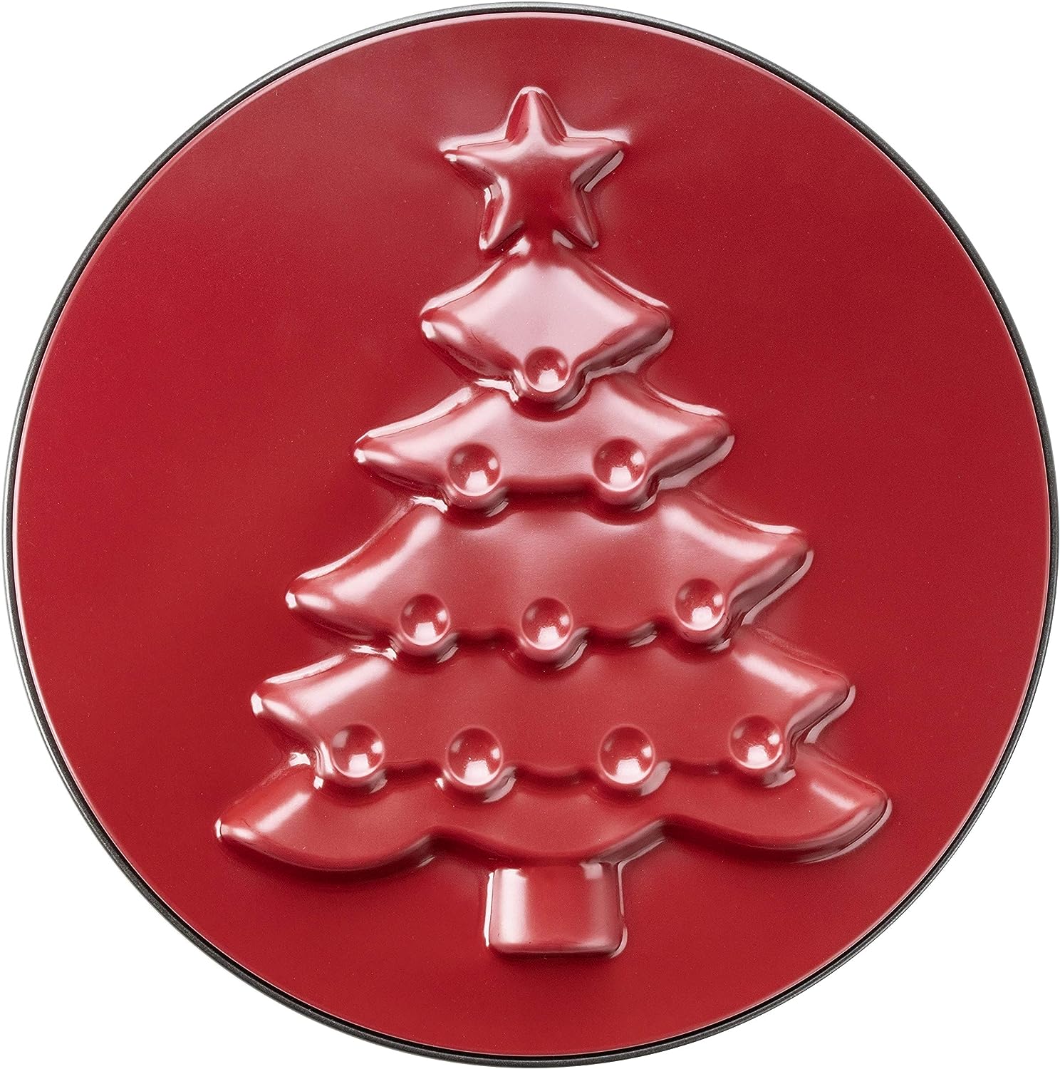 Zenker "Sparkling Christmas" Springform With Flat And Motive Base Steel With Nonstick Coating, Red/Black