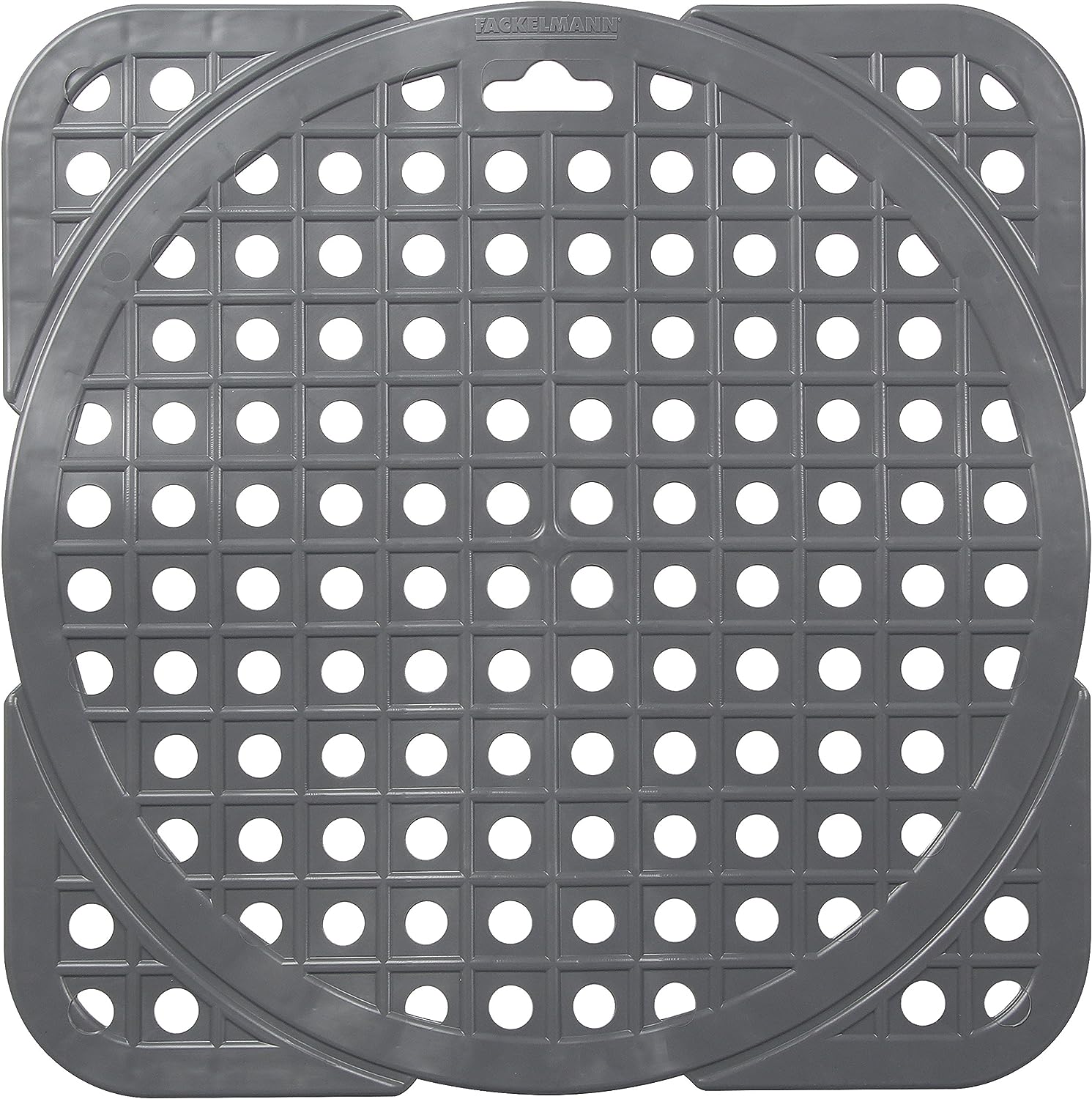 Fackelmann Sink Mat, Plastic, 30X30 cm, Grey/White