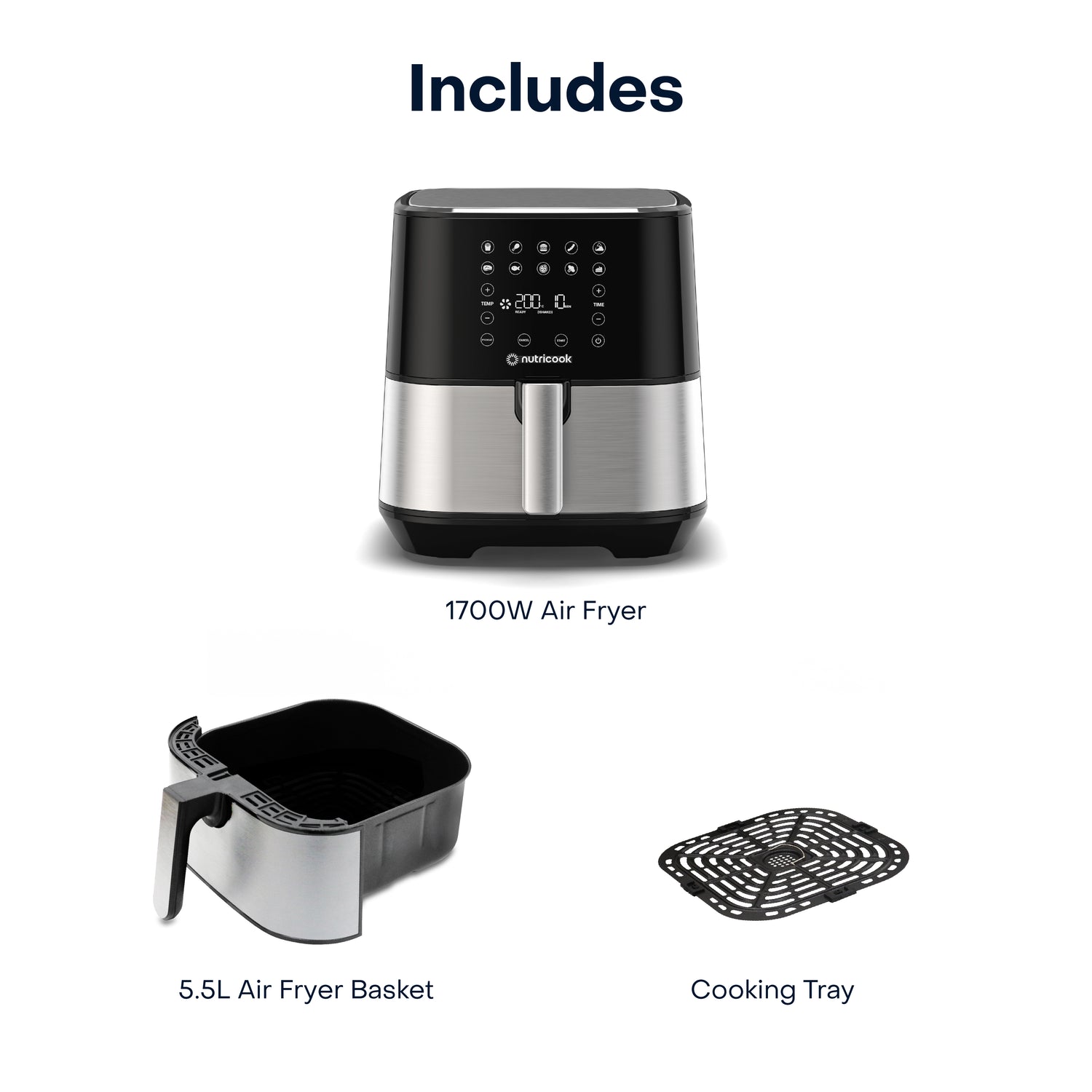 Nutricook Air Fryer 2 NC-AF205 | 5.5L Digital Air Fryer | 1700W