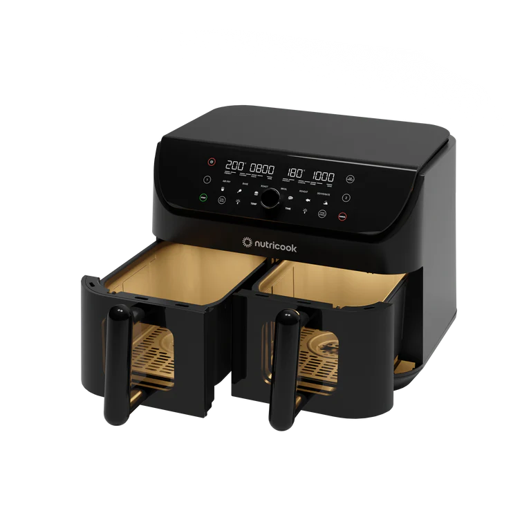 Nutricook 2400w 12-Program Duo Vision Air Fryer Black 8.5 Liter