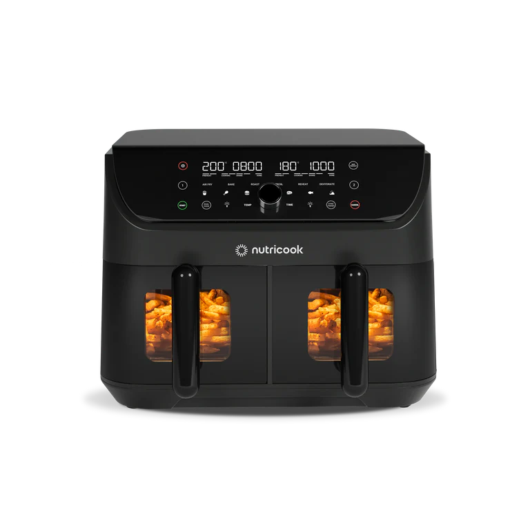 Nutricook 2400w 12-Program Duo Vision Air Fryer Black 8.5 Liter