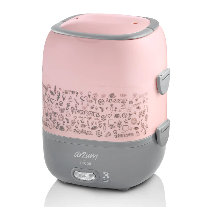 Arzum Electric Heated Lunch Box Pink 1.65L