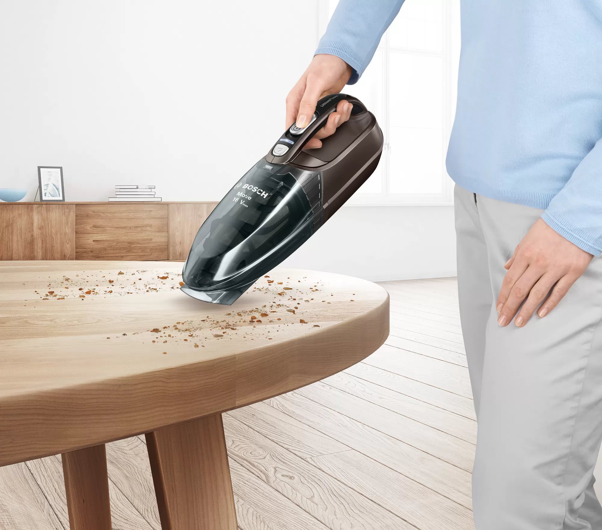 Bosch Electromenager BHN16L Rechargeable Hand Vacuum Cleaner, Move Lithium 16Vmax, Grey