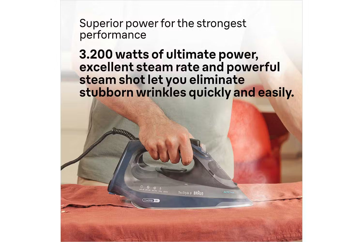 Braun TexStyle 9 SI9682DB | FreeGlide 3D Steam Iron | 3200W | Blue