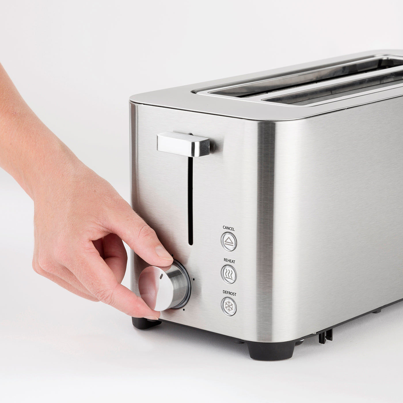 Caso Classico Toaster, 4 Slots, High Quality Stainless Steel, With Additional Rewarming, Defrosting and stop functions, Optimal Toasting Setting with 5 levels. Caso Design Product