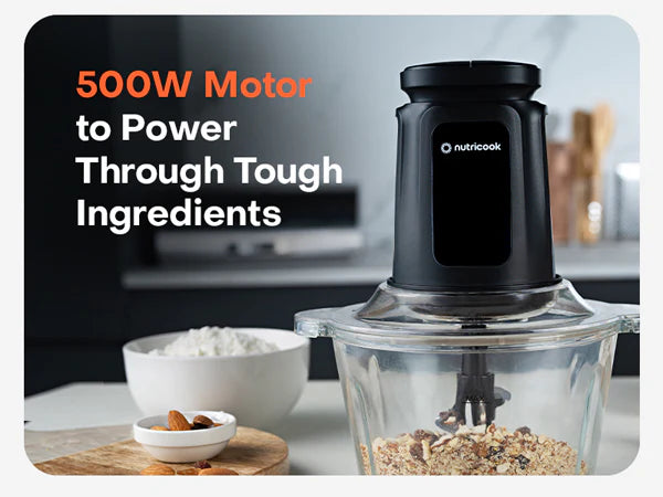 Nutricook Glass & SS Chopper Mincer CH6000ME | 500W | Dual 3L Bowls