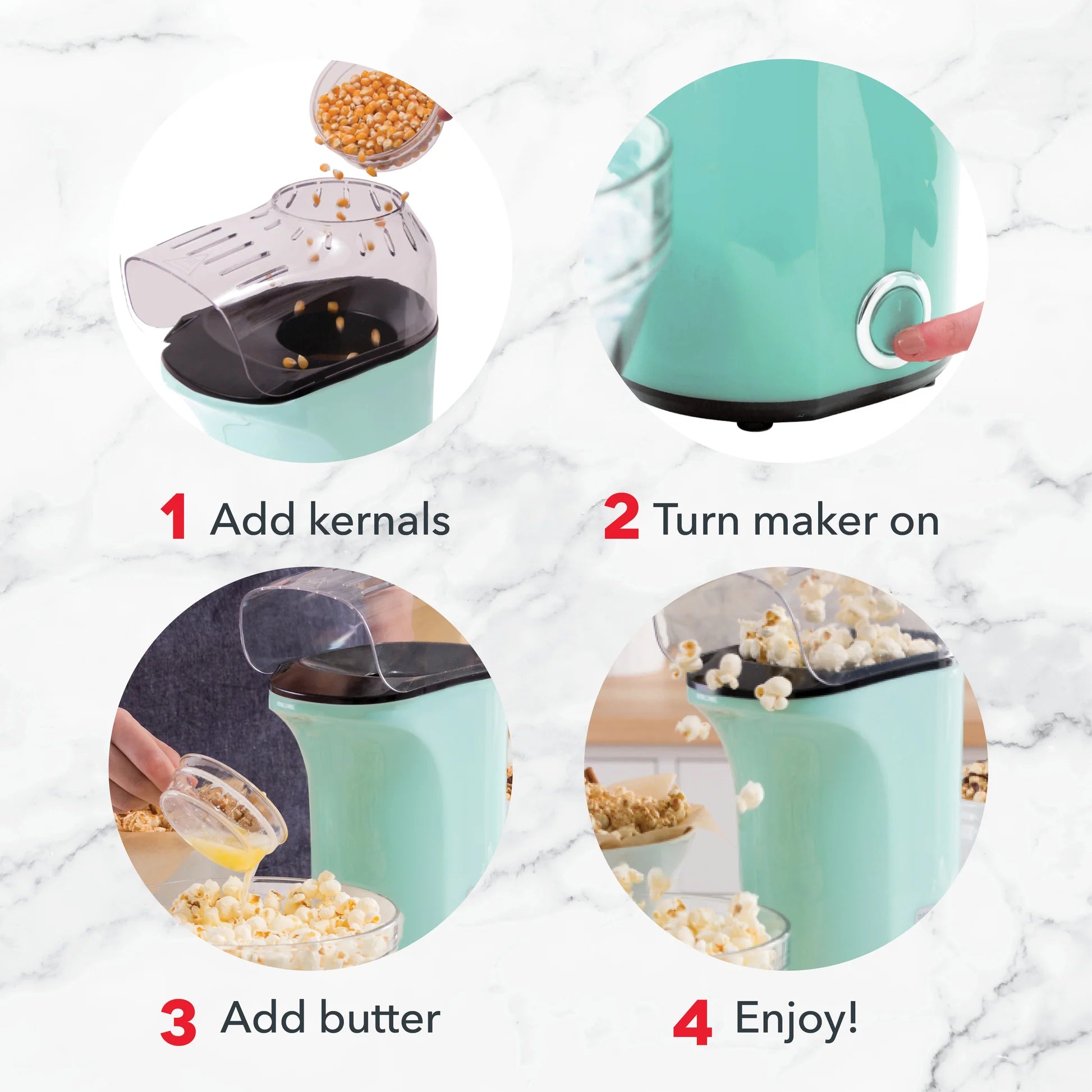 Dash Hot Air Popper Popcorn Maker 16 Cups