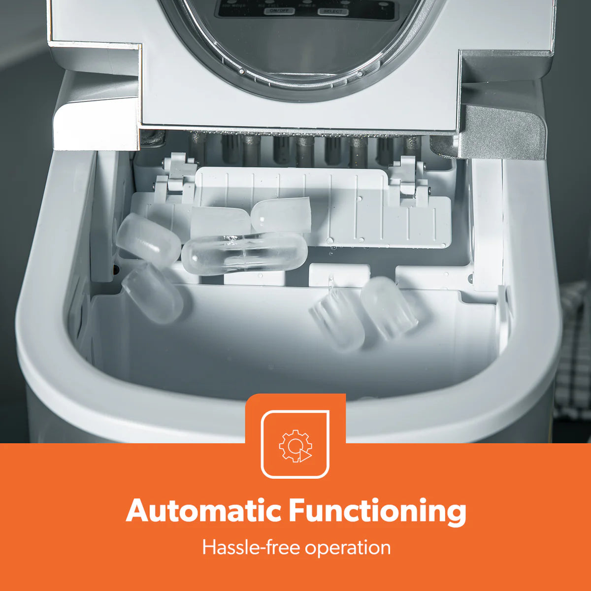 GEEPAS Ice Cube Maker 2.2 L - Fast, Automatic & Portable