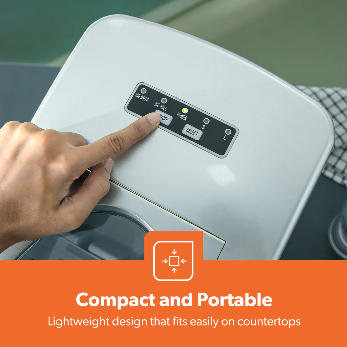 GEEPAS Ice Cube Maker 2.2 L - Fast, Automatic & Portable