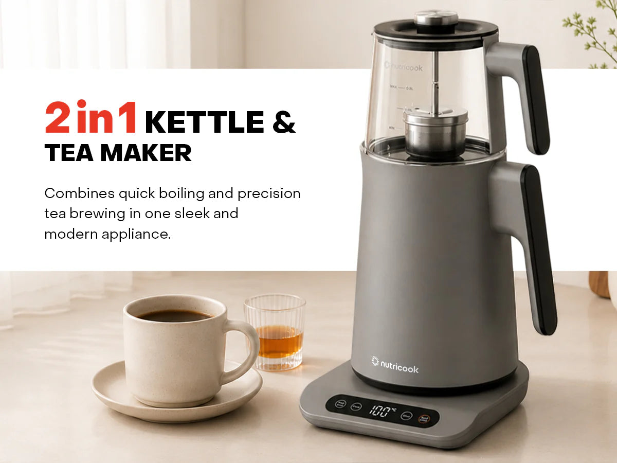 Nutricook 2-in-1 Kettle & Tea Maker NC-KTM330G | 1.7L | Grey
