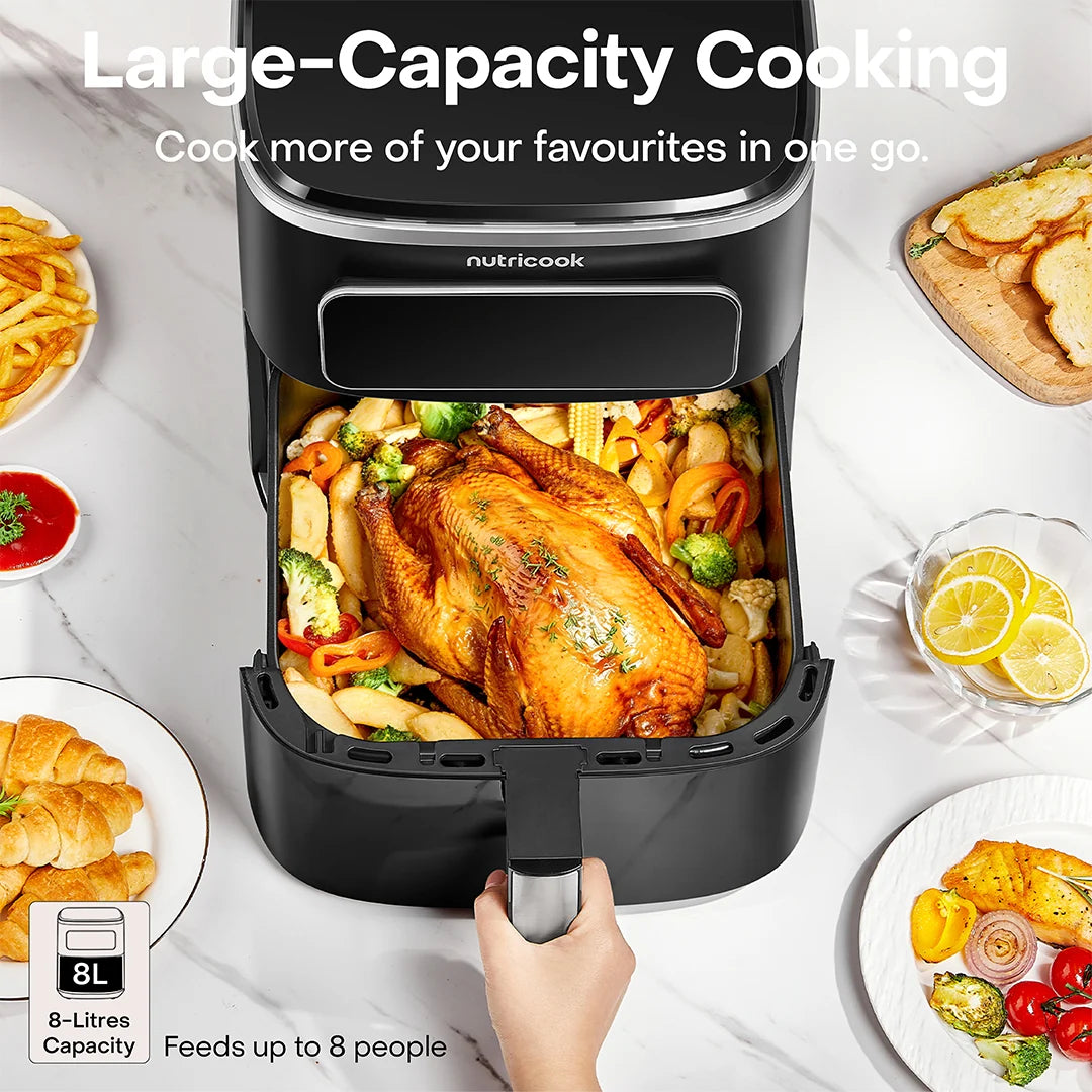 Nutricook Air Fryer Max Pro Nc-Afm600 (Dual Heating) 8l 10 One-Touch Cooking Programs