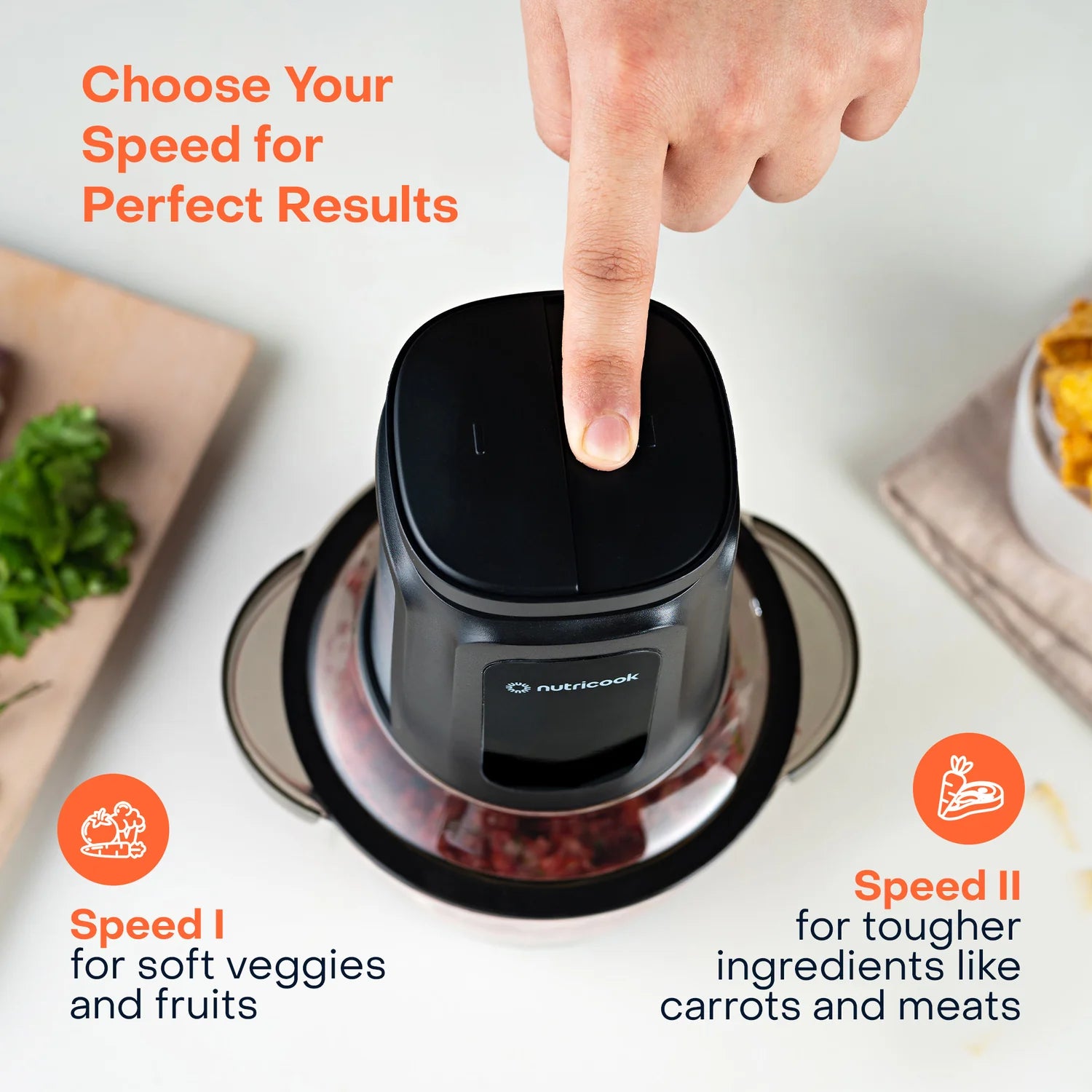 Nutricook Choppi XL NC-CH1200 1.2L Glass Chopper & Mincer | 500W