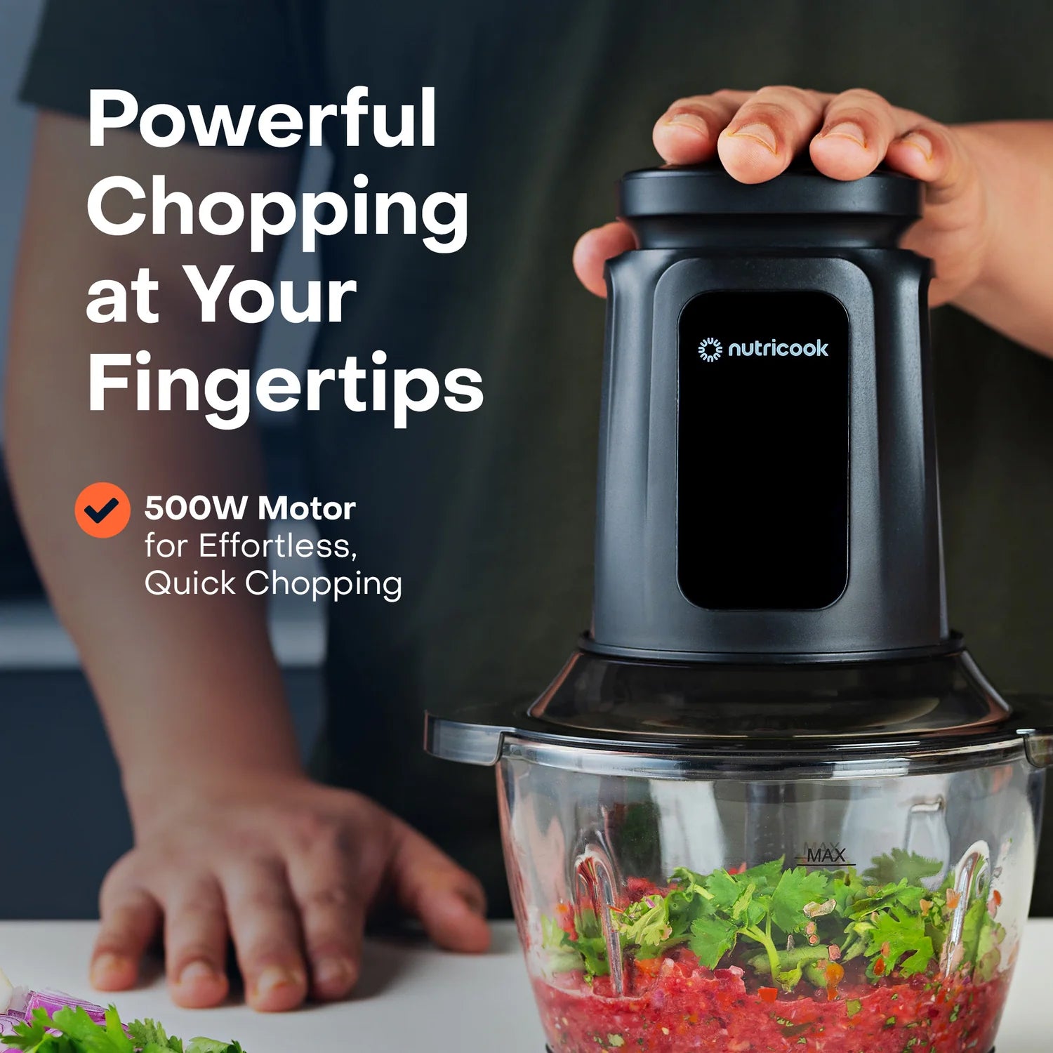 Nutricook Choppi XL NC-CH1200 1.2L Glass Chopper & Mincer | 500W