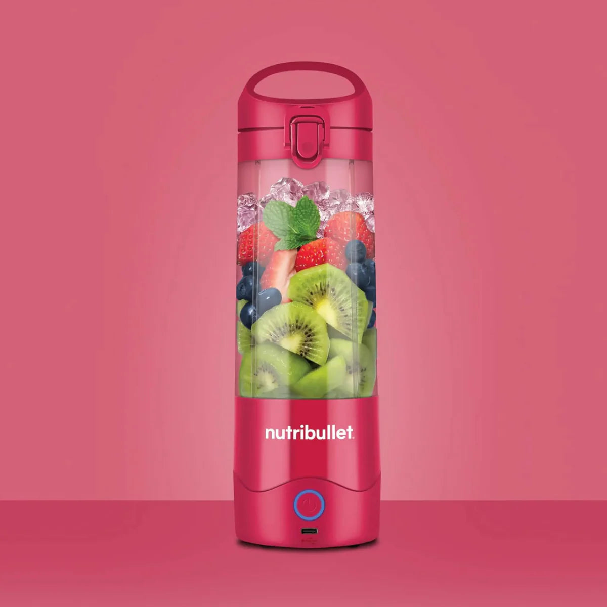 خلاط Nutribullet محمول سعة 475 مل لاسلكي للعصائر والمشروبات، قلاب مقاوم للتسرب للشرب، أبيض