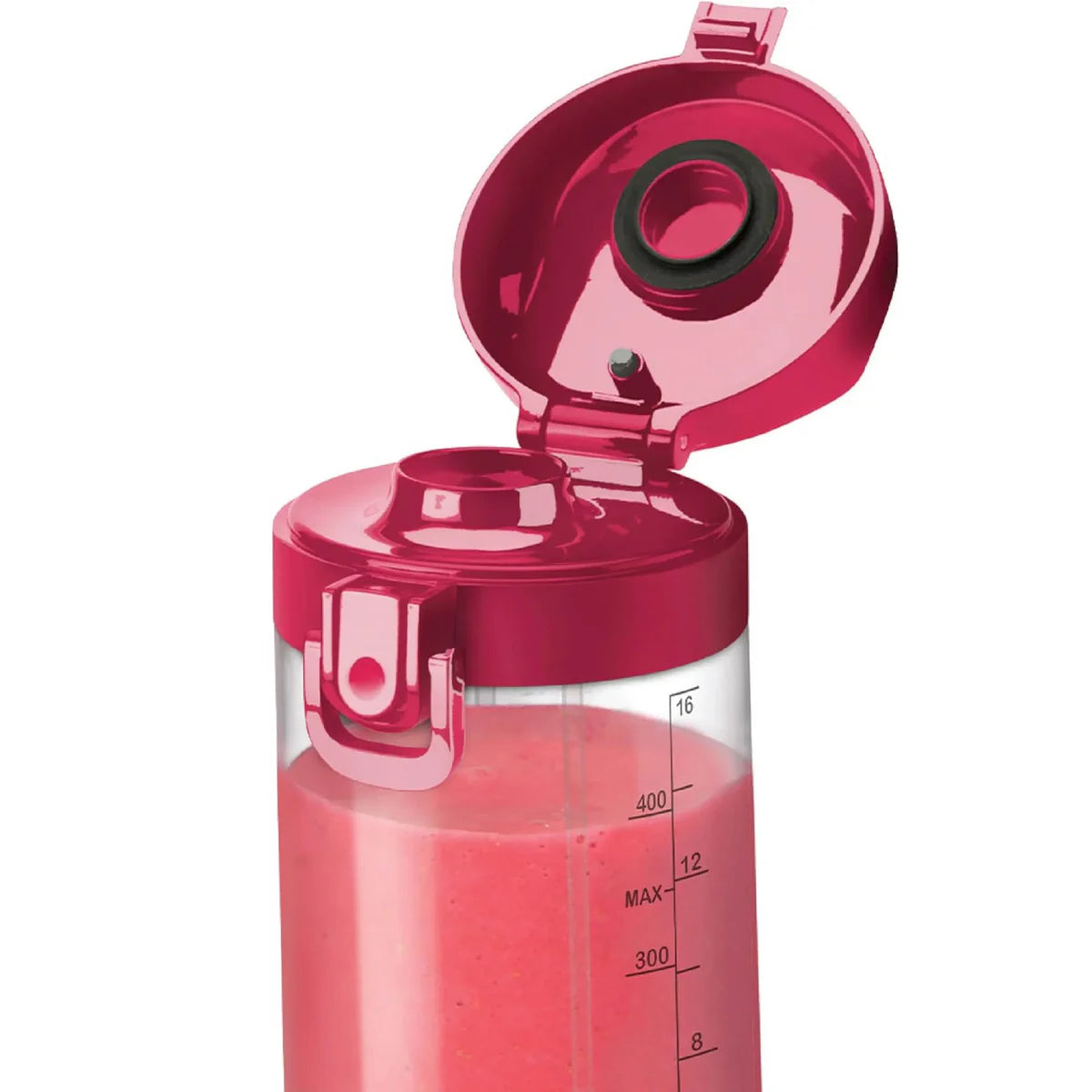 خلاط Nutribullet محمول سعة 475 مل لاسلكي للعصائر والمشروبات، قلاب مقاوم للتسرب للشرب، أبيض