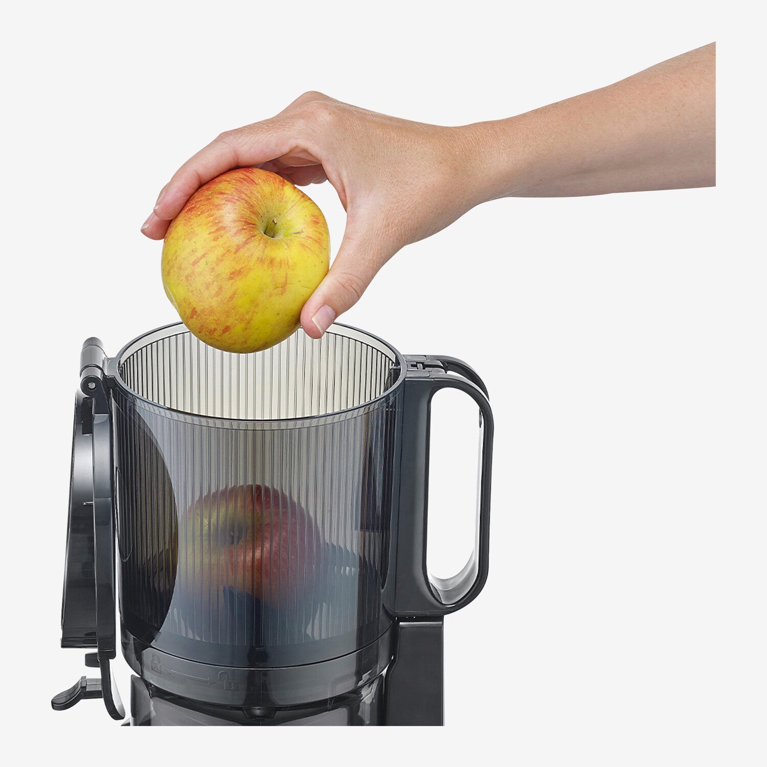 Caso Slow Juicer Xlarge, 250W, Low Rotation Speed(40 rpm), Large Filling Opening for 130mm Diameter for Whole Fruits. Caso Design Product