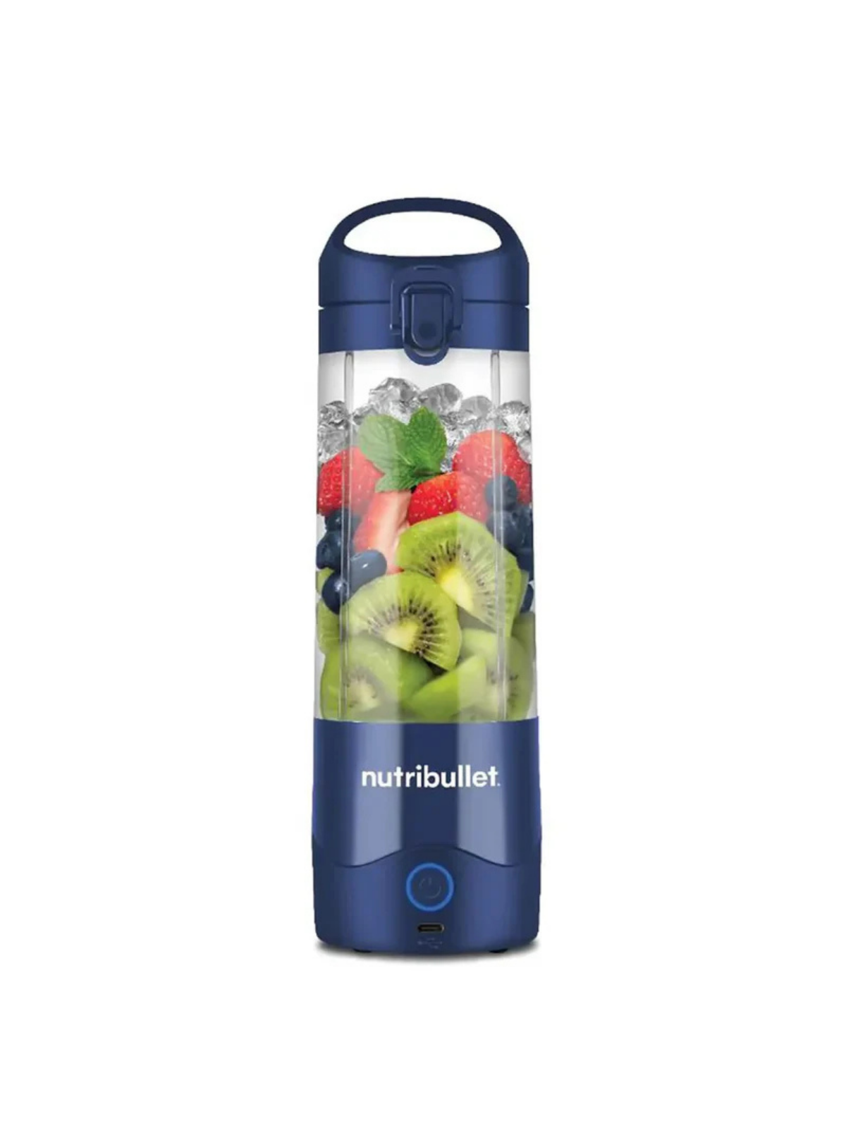 خلاط Nutribullet محمول سعة 475 مل لاسلكي للعصائر والمشروبات، قلاب مقاوم للتسرب للشرب، أبيض