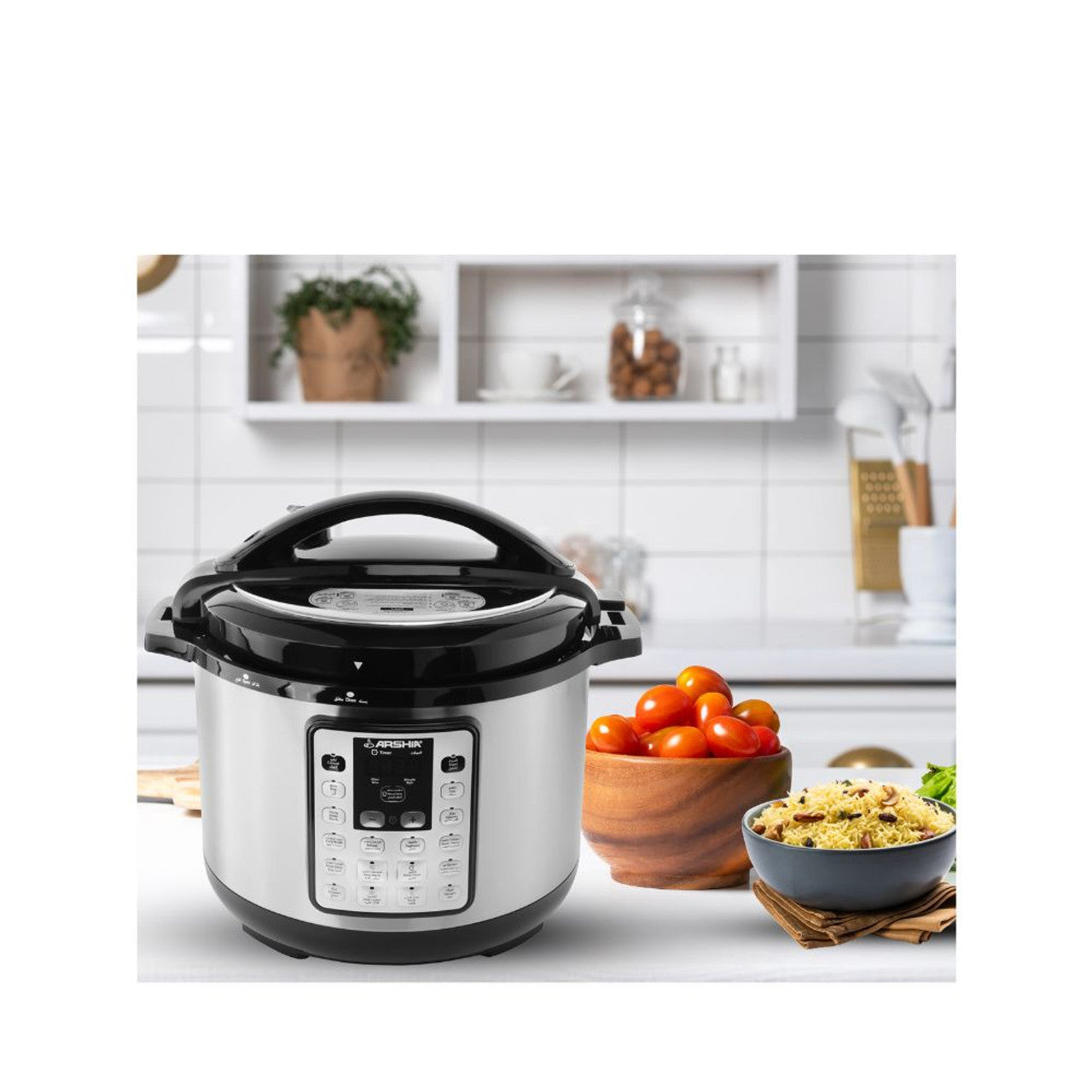 Arshia 12Litre Digital Pressure Cooker 1600 Stainless Steel Black
