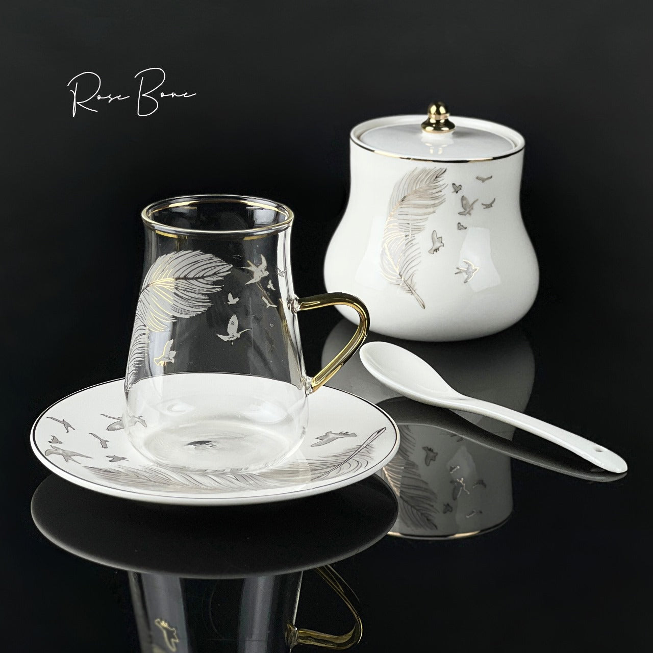 Rose Bon Istikana Tea Set With Sugar