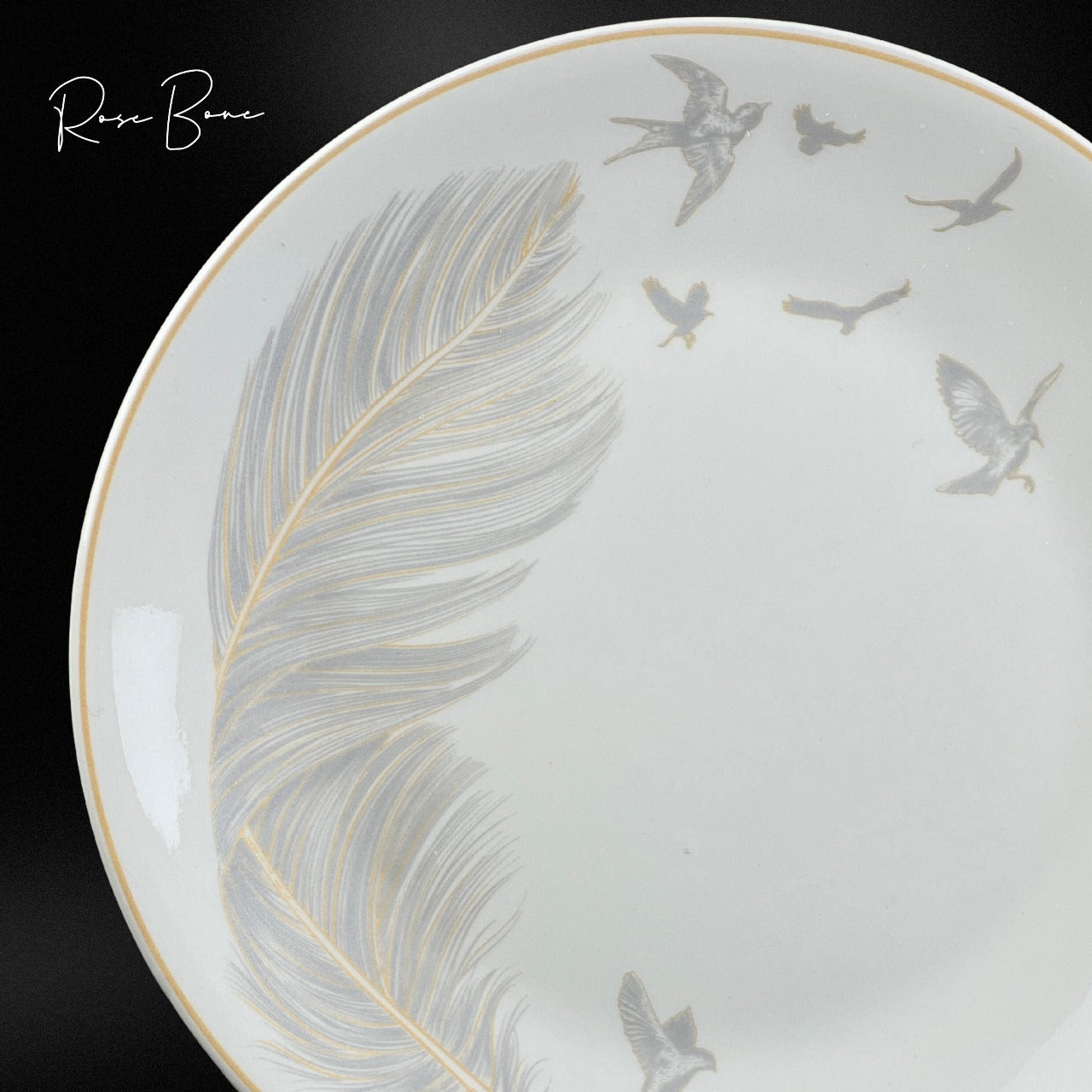 Rose Bon Sweet Platter Set/6 Gray