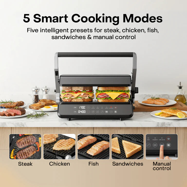 Nutricook Contact Grill NC-CG240 | 2000W | 5 Smart Cooking Modes