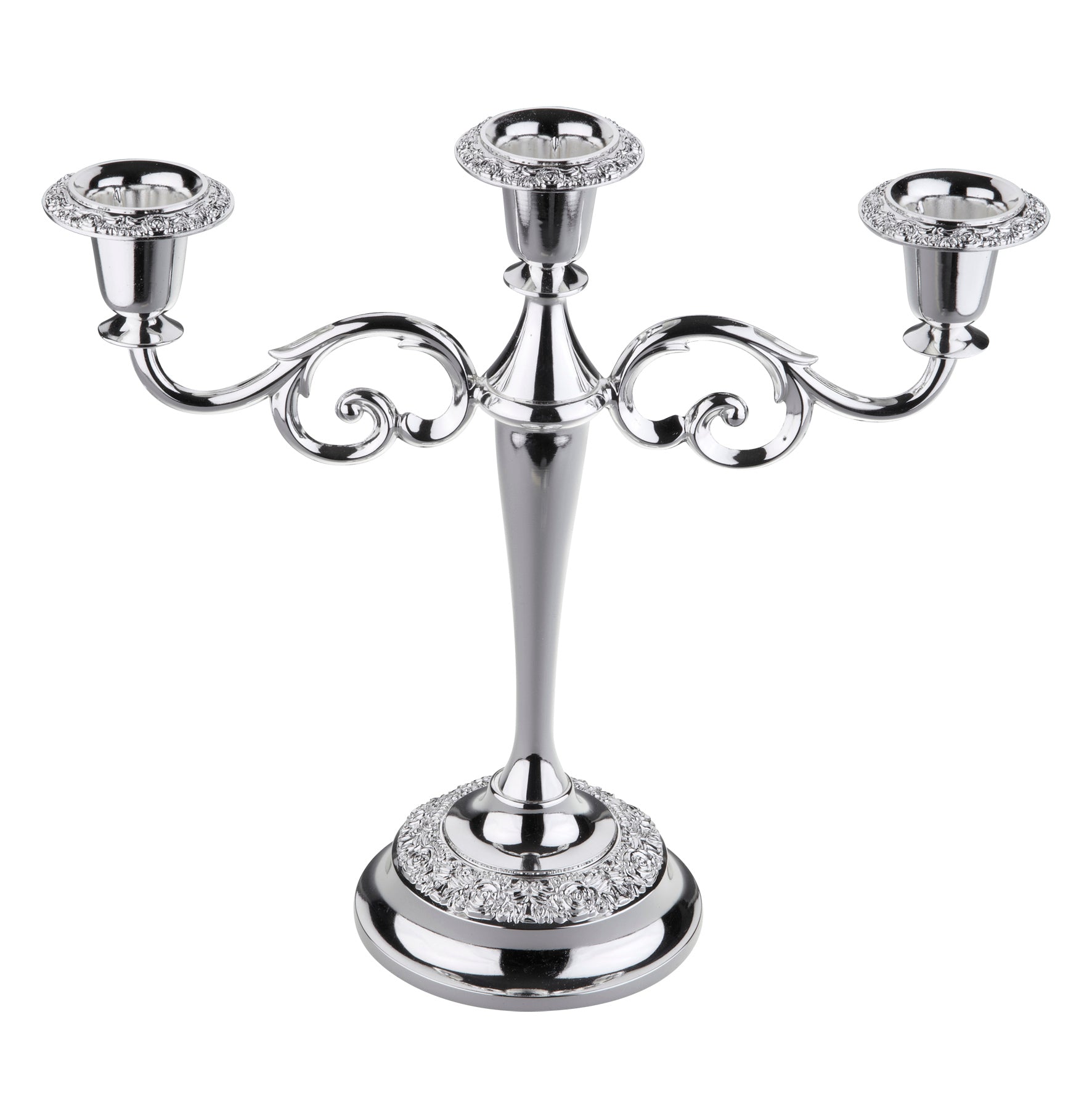 Queen Anne 3 Light Candle Holder Candelabra Silver