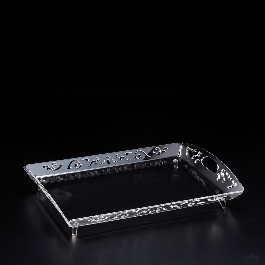 Vague Laser Tray Footed Clear - Whole and All