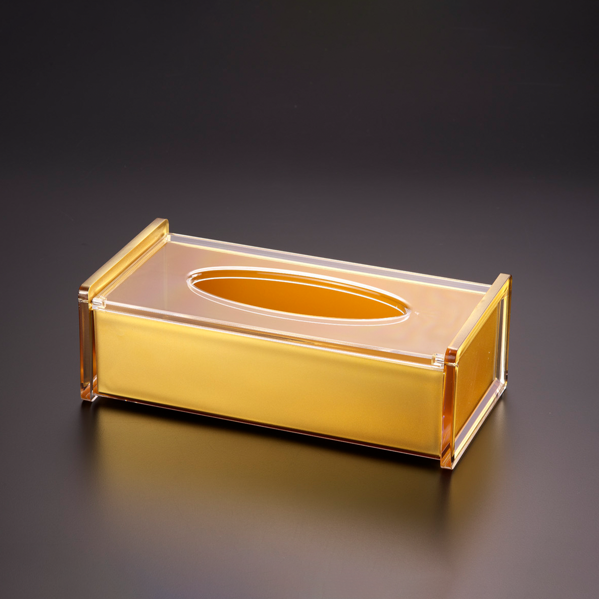 Vague Acrylic Injection Tissue Gold Bottom-27X14X9 Cm
                Vague Acrylic Injection Tissue Gold Bottom-27X14X9 Cm