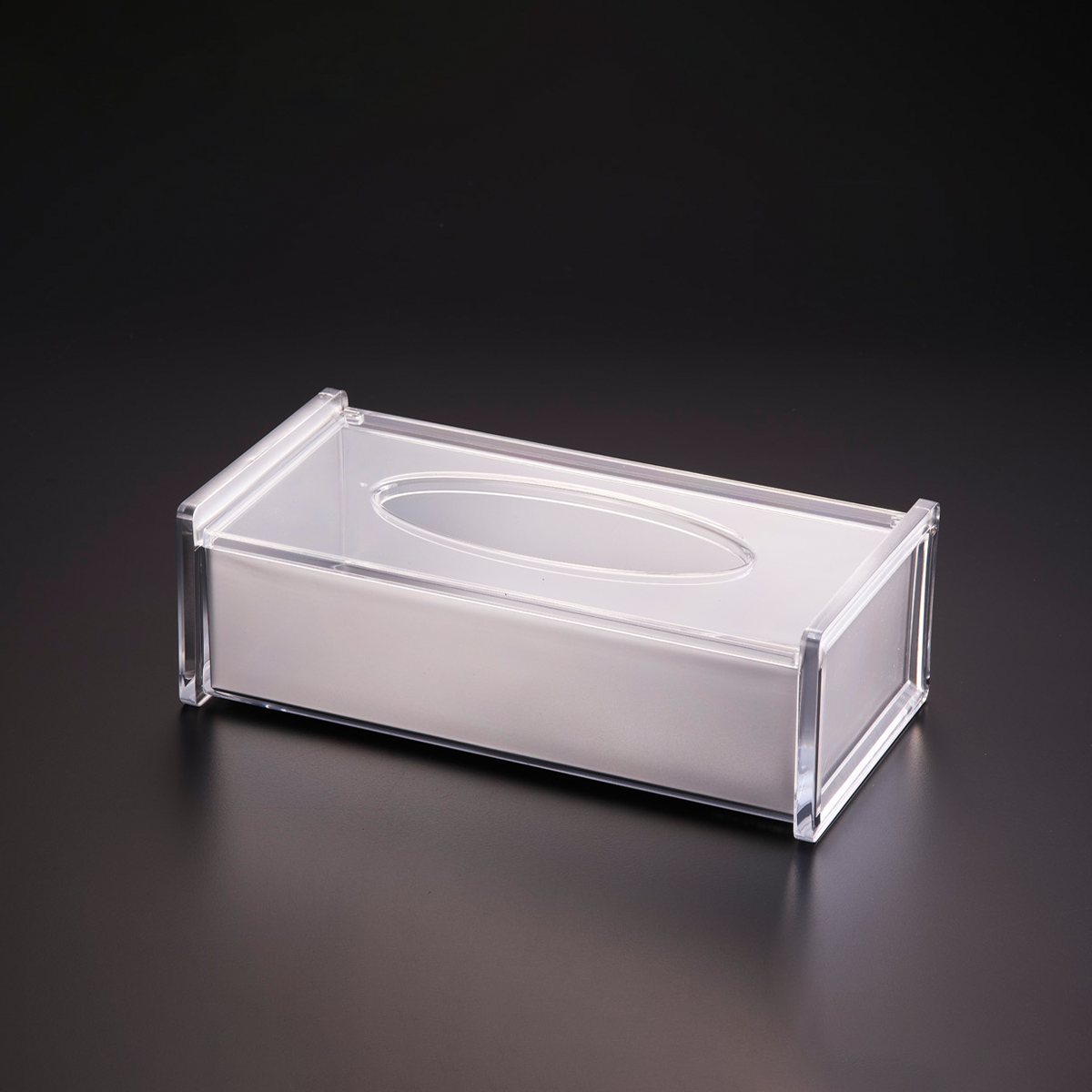 Vague Acrylic Injection Tissue Silver Bottom-27X14X9 Cm