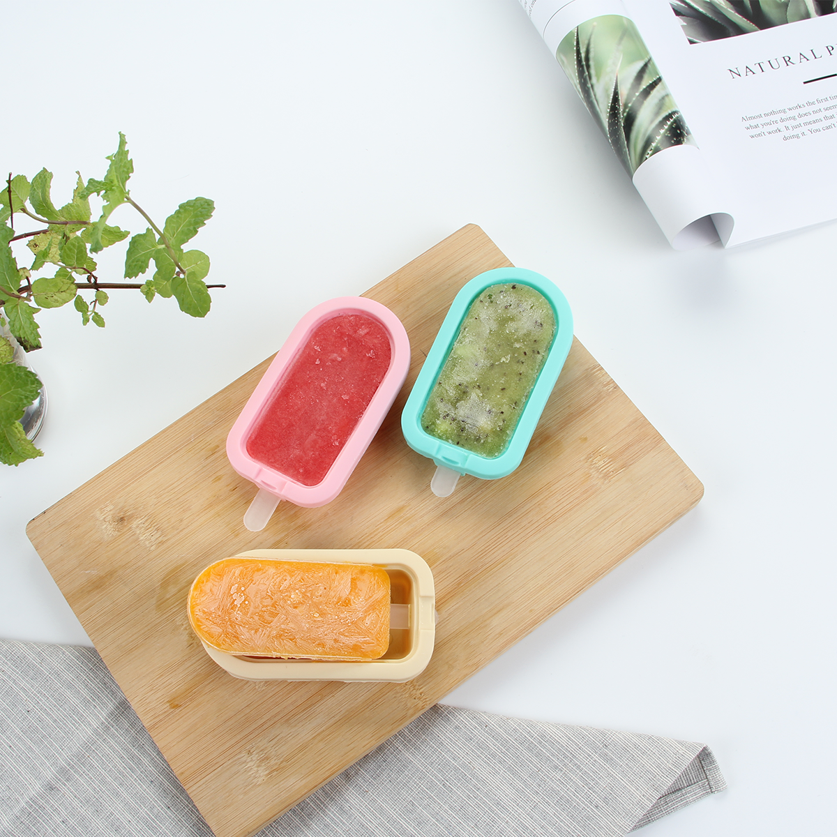 Vague Silicone Ice Cream Strawberry Mould Set /3Pcs
