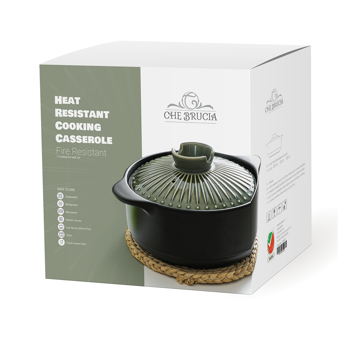 D.Fire 2.5 L Ceramic Casserole