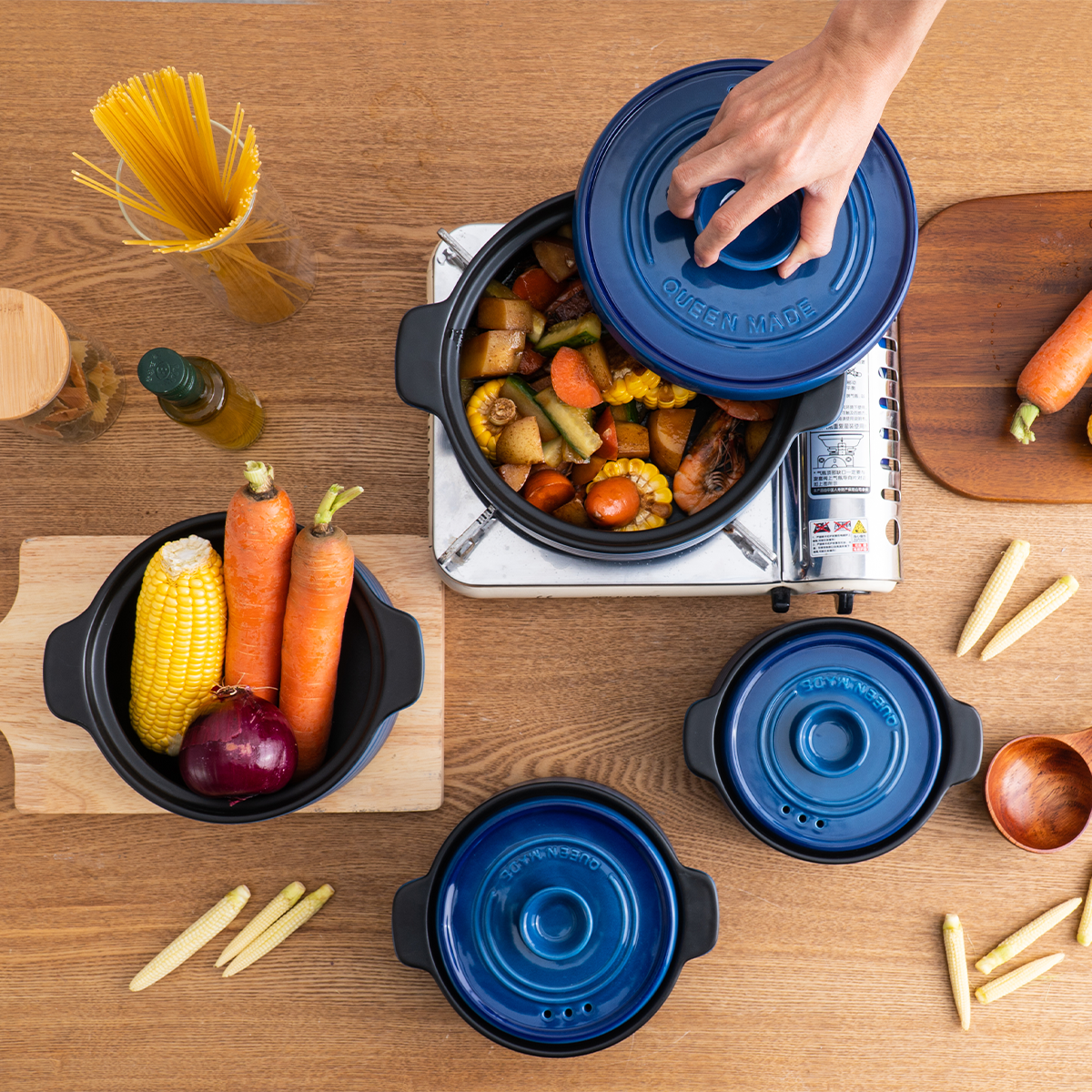 D.Fire Ceramic Casserole Blue