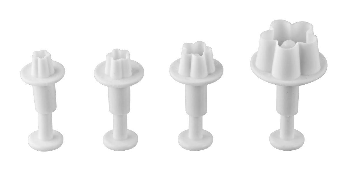Dr. Oetker Decoration Cutter For Marzipan/Fondant Flowers Of Plastic, 4-Pcs, Baking Form, Decoration Template - Whole and All