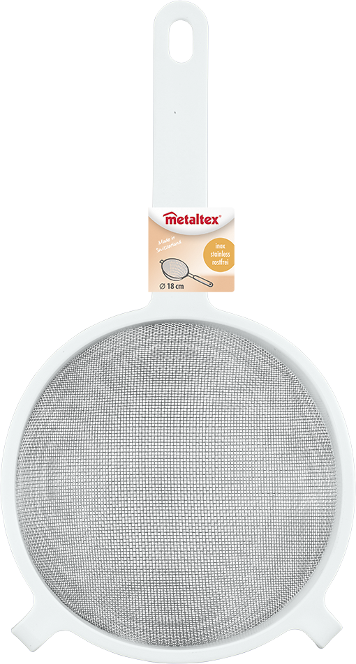 Metaltex Stainless Steel Medium Mesh Stainer, Label, 18 Cm