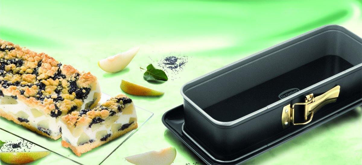 Dr. Oetker Springform Rectangular "Back-Idee" With Server-Plate, Black, 30X11X7 cm - Whole and All