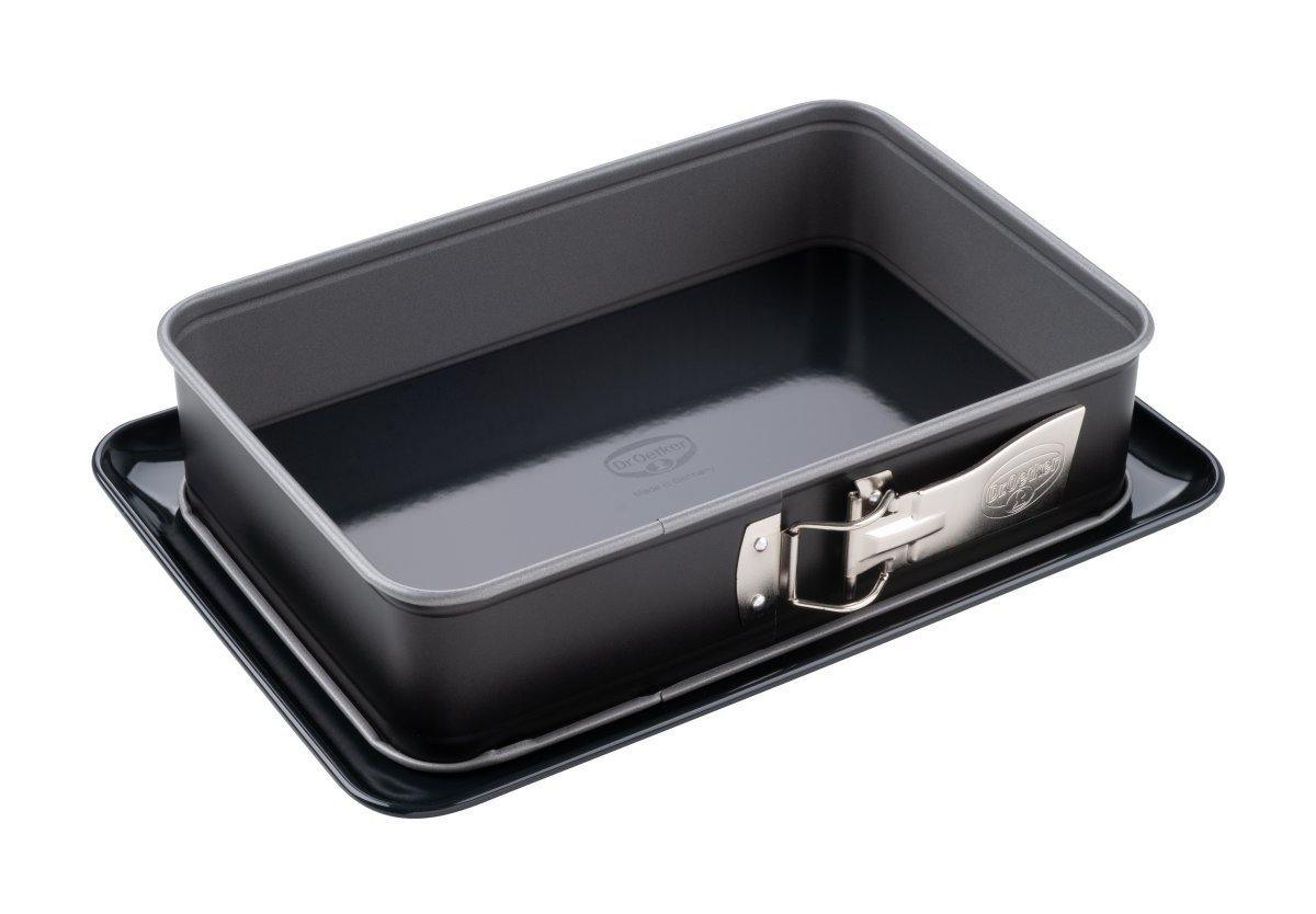 Dr. Oetker Springform Rectangular "Back-Idee" With Server-Plate, Black, 28X18X7 cm - Whole and All