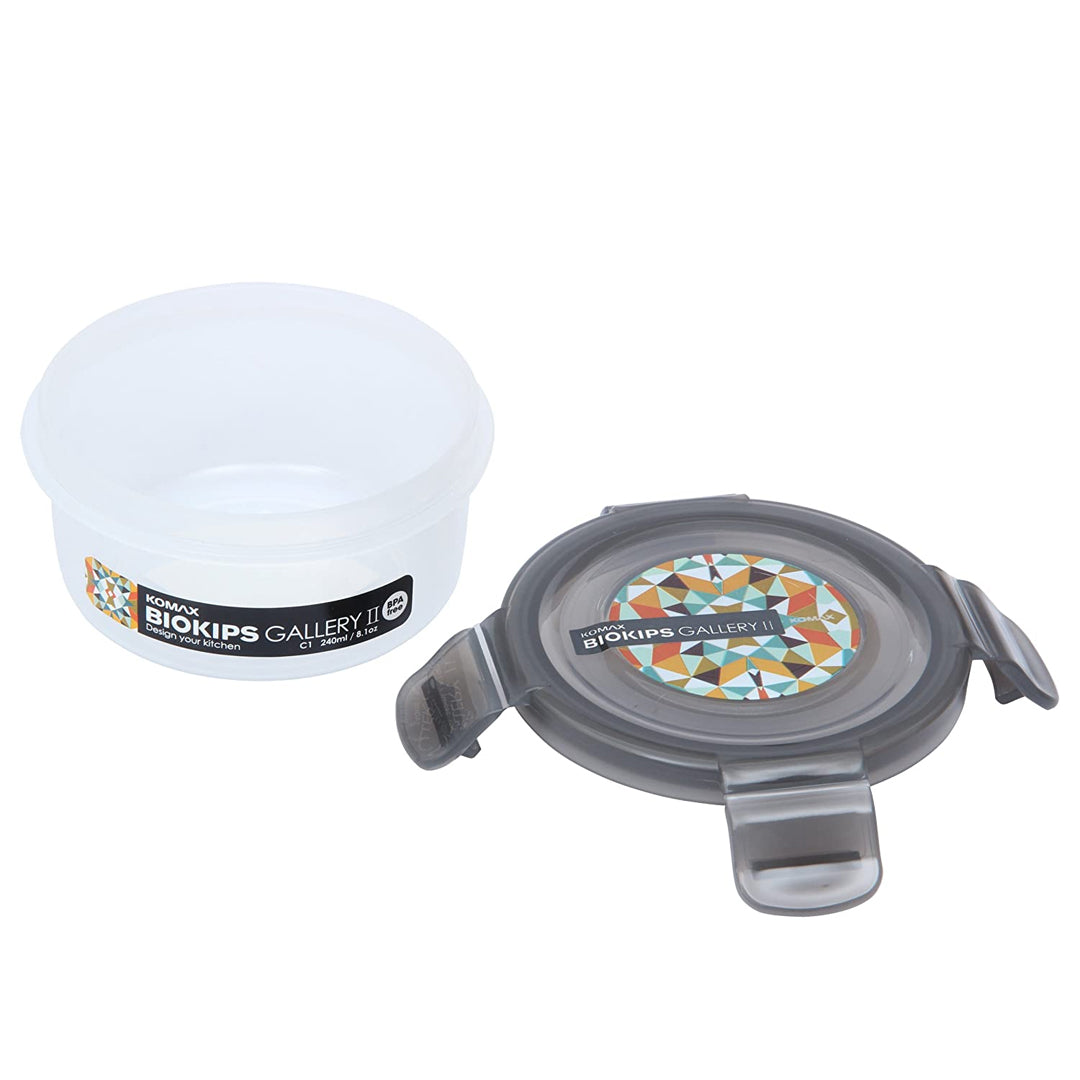 Komax Biokips Gallery II Round Food Storage Container, 240 ml - Whole and All