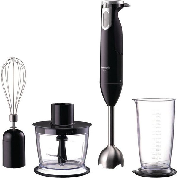 Panasonic Hand Blender, 4-Blades, 3-Att, 600W (Black)