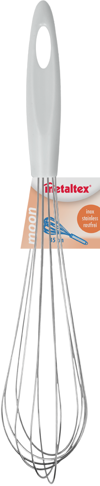 Metaltex Stainless Steel Whisk With Plastic Handle, Carded