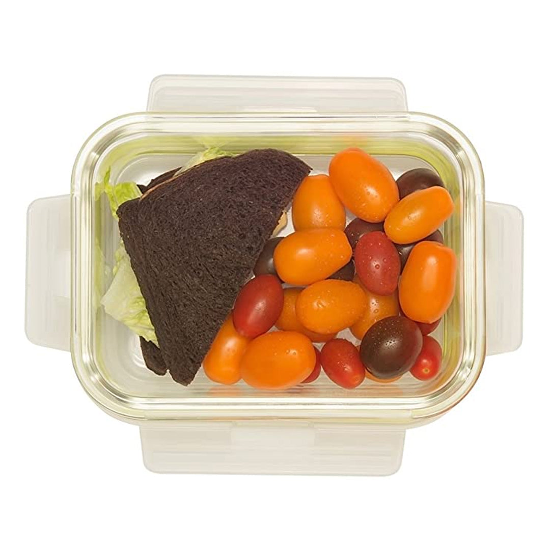 Komax Bioglass Rectangular Food Storage Container, 385 ml - Whole and All