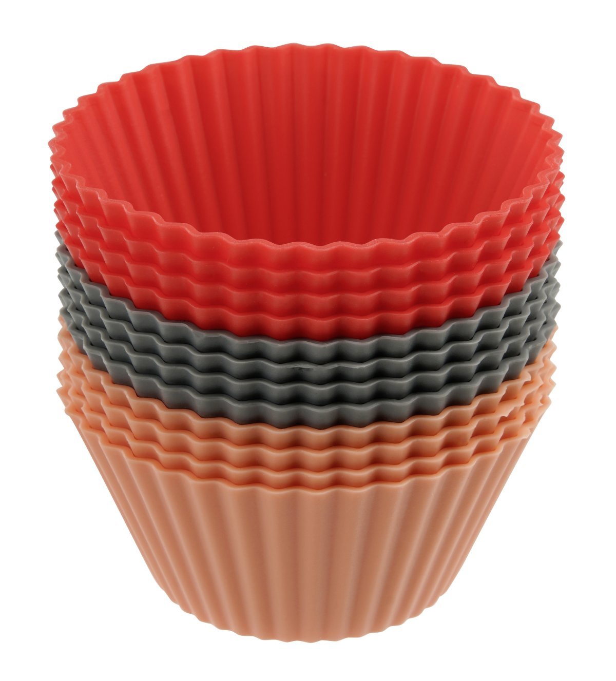 دكتور اوتيكر "فلكسيبل لاف" سيليكون علب خبز مافن ، ملون ، 12 قطعة