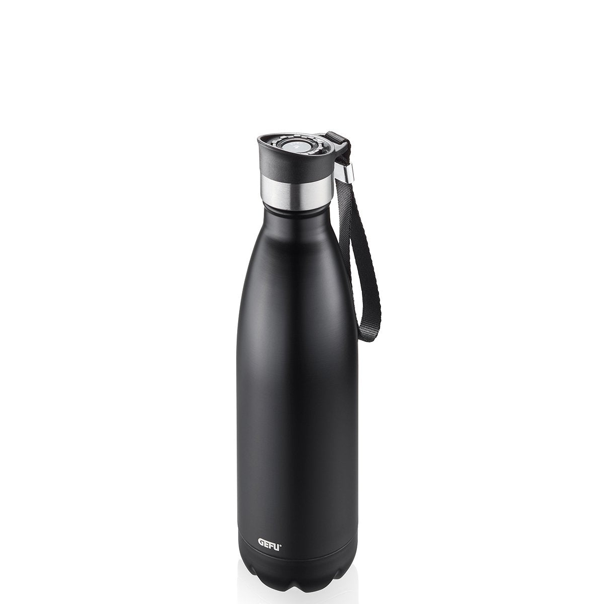 GEFU Insulated Drinks Bottle Olimpio, 500 Ml Black - Whole and All