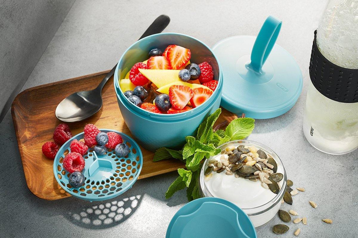 GEFU Snack Box Foodie, 570 Ml And 185 Ml, Azure - Whole and All