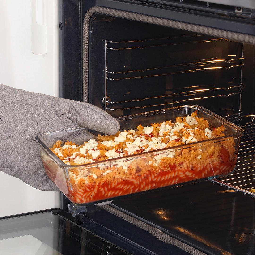 Komax Oven Glass Rectangular Food Storage Container, 1.9 L - Whole and All