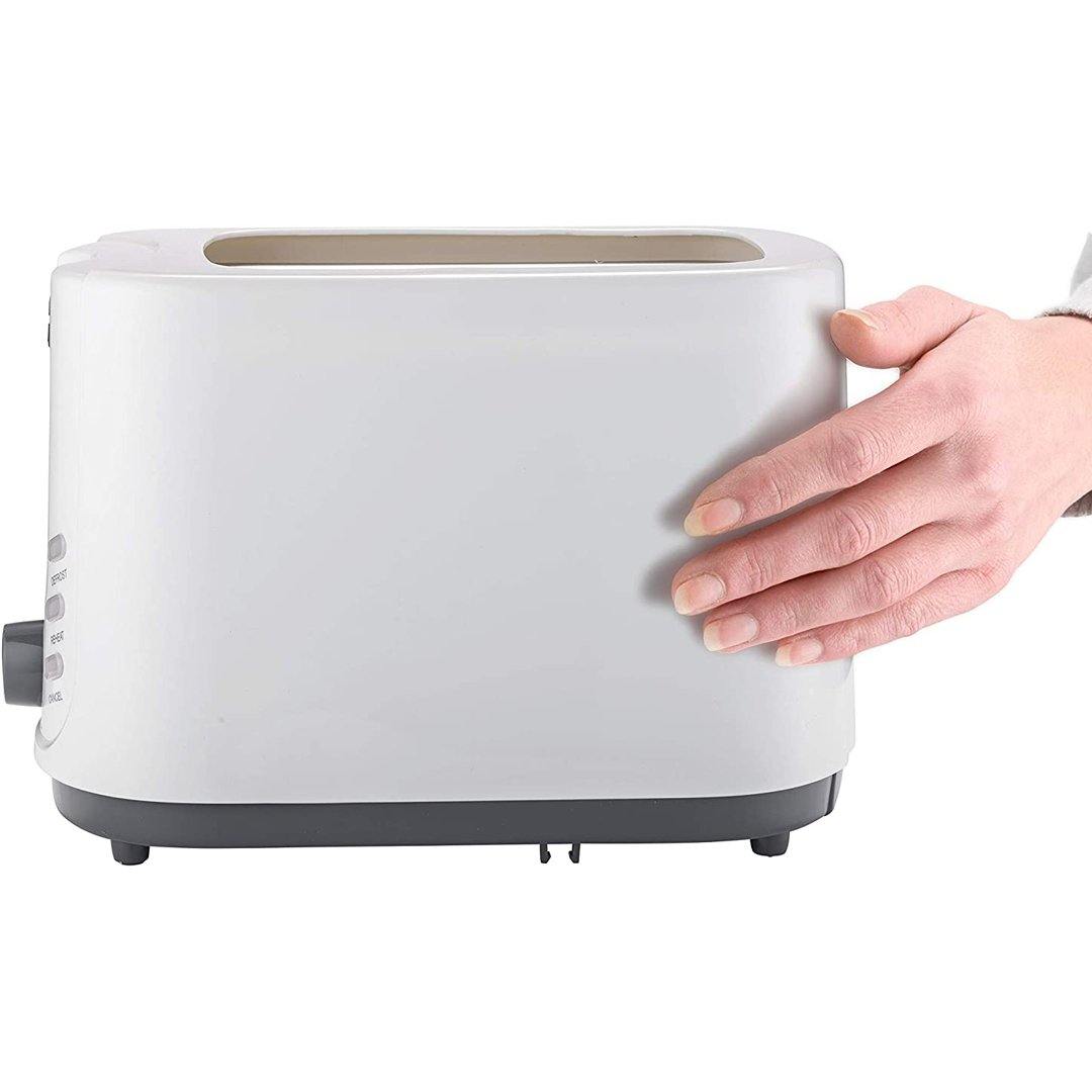 Black+Decker 2 Slice Cool Touch Bread Toaster, 750W (White) - Whole and All