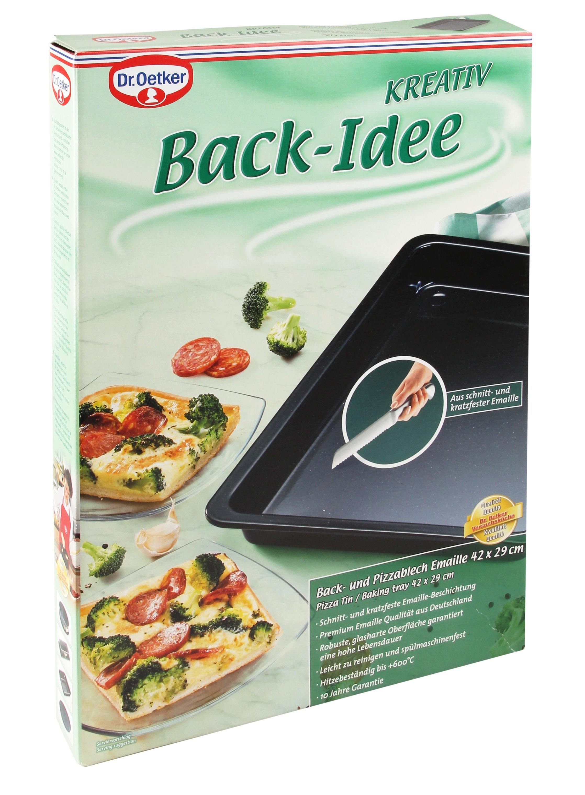 Dr. Oetker "Back-Idee Kreativ" Pizza And Baking Tray Enamel, Black, 42X29X4 Cm - Whole and All