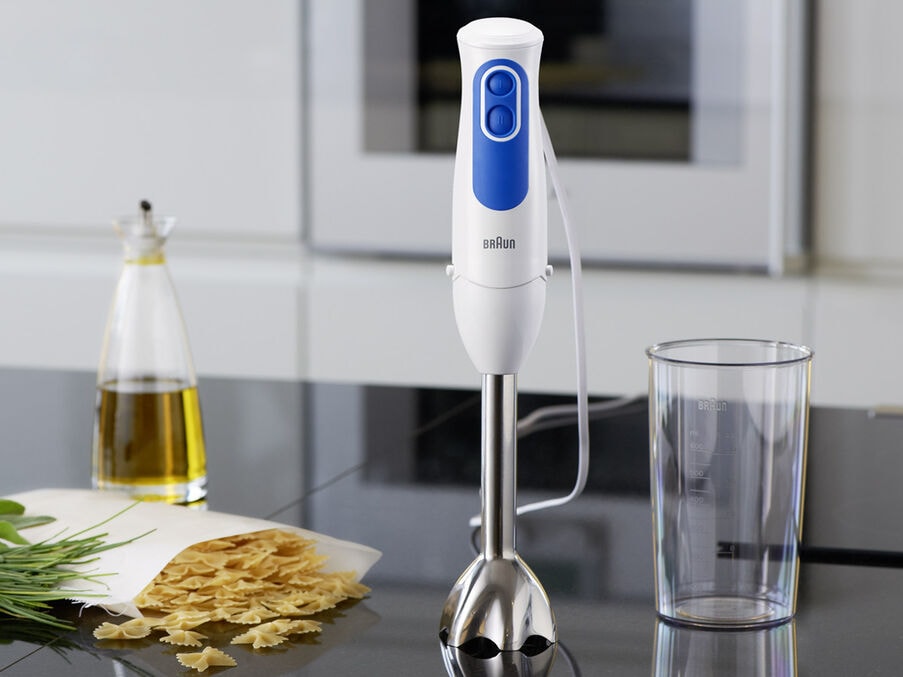 Braun Multiquick 3 Hand Blender with Chopper & Spice Grinder, 700W (White & Blue)